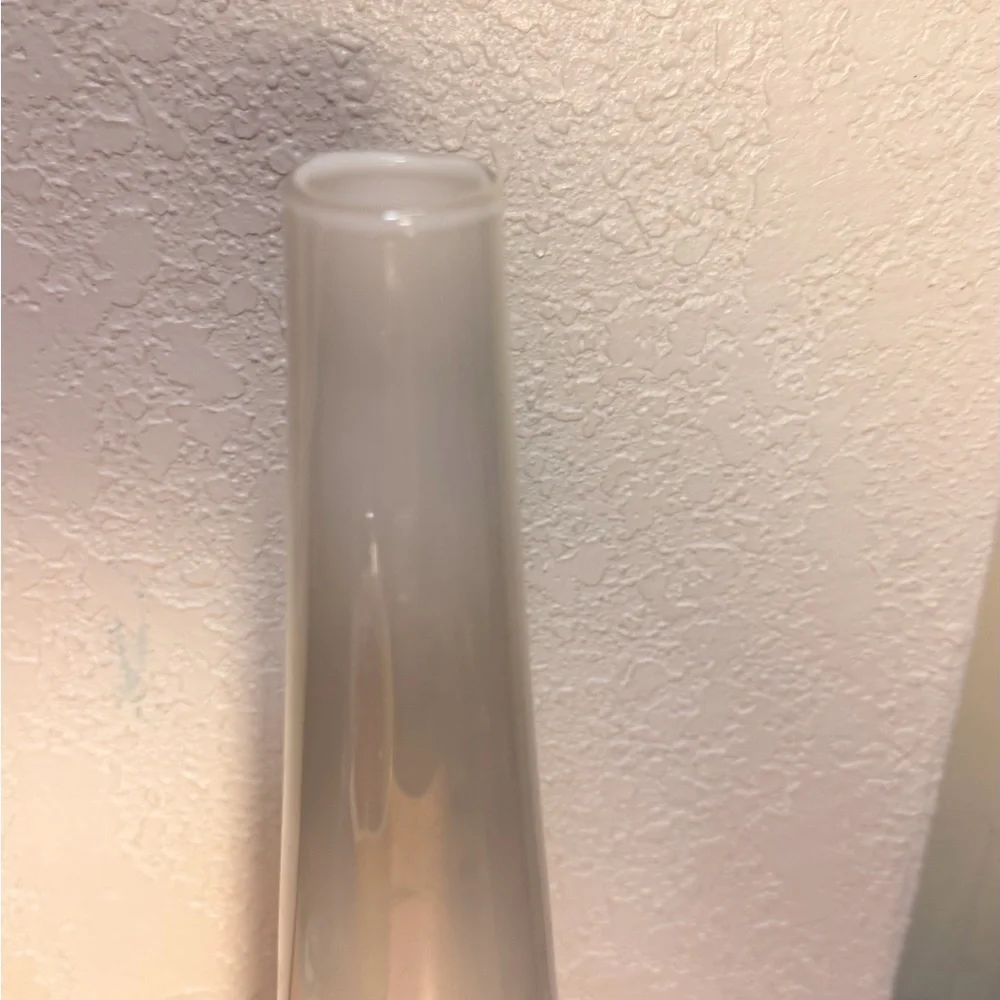 White glass tall vase made in poland  rare
